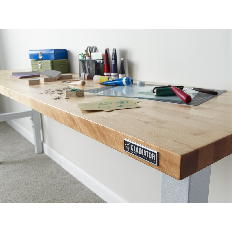 Gladiator® Workbenches 96" Adjustable Height Butcher Block Top